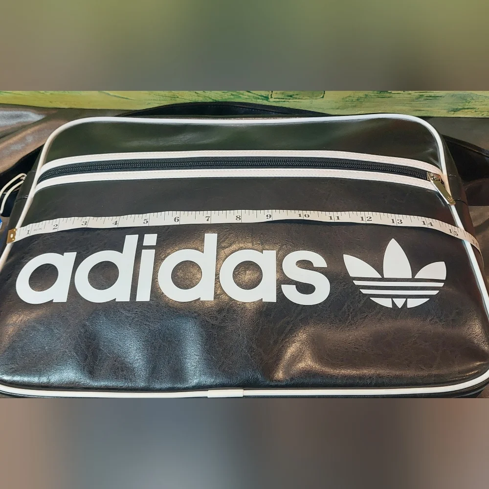 adidas Black and White Shoulder Messenger Bag - Picture 6 of 12